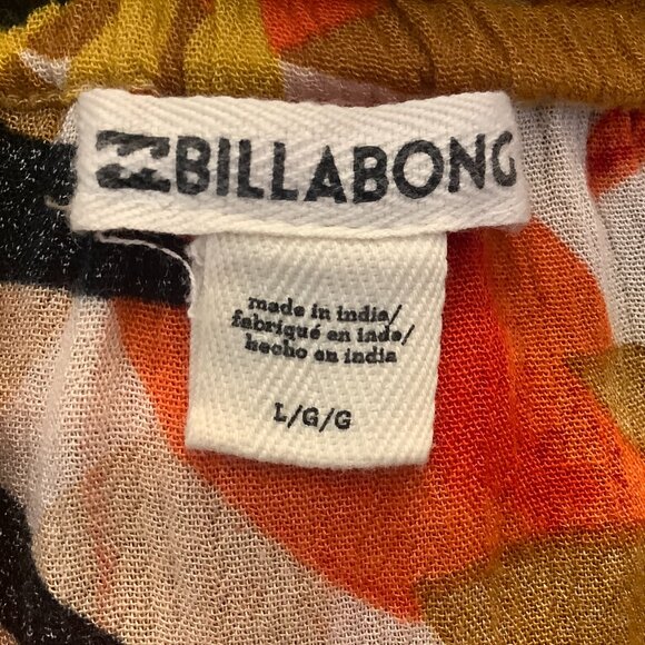 Billabong Maxi Dress Lg. Fall Colors Sleeveless Spaghetti Strap Slit on Side. - Picture 9 of 9